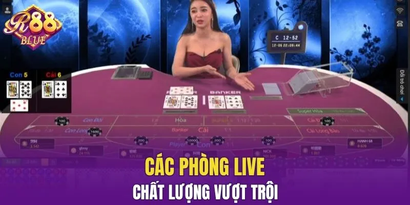 Sảnh Evolution R88 - Nơi Thỏa Mãn Đam Mê Cờ Bạc Cho Bạn 5 Các phòng live chất lượng vượt trội